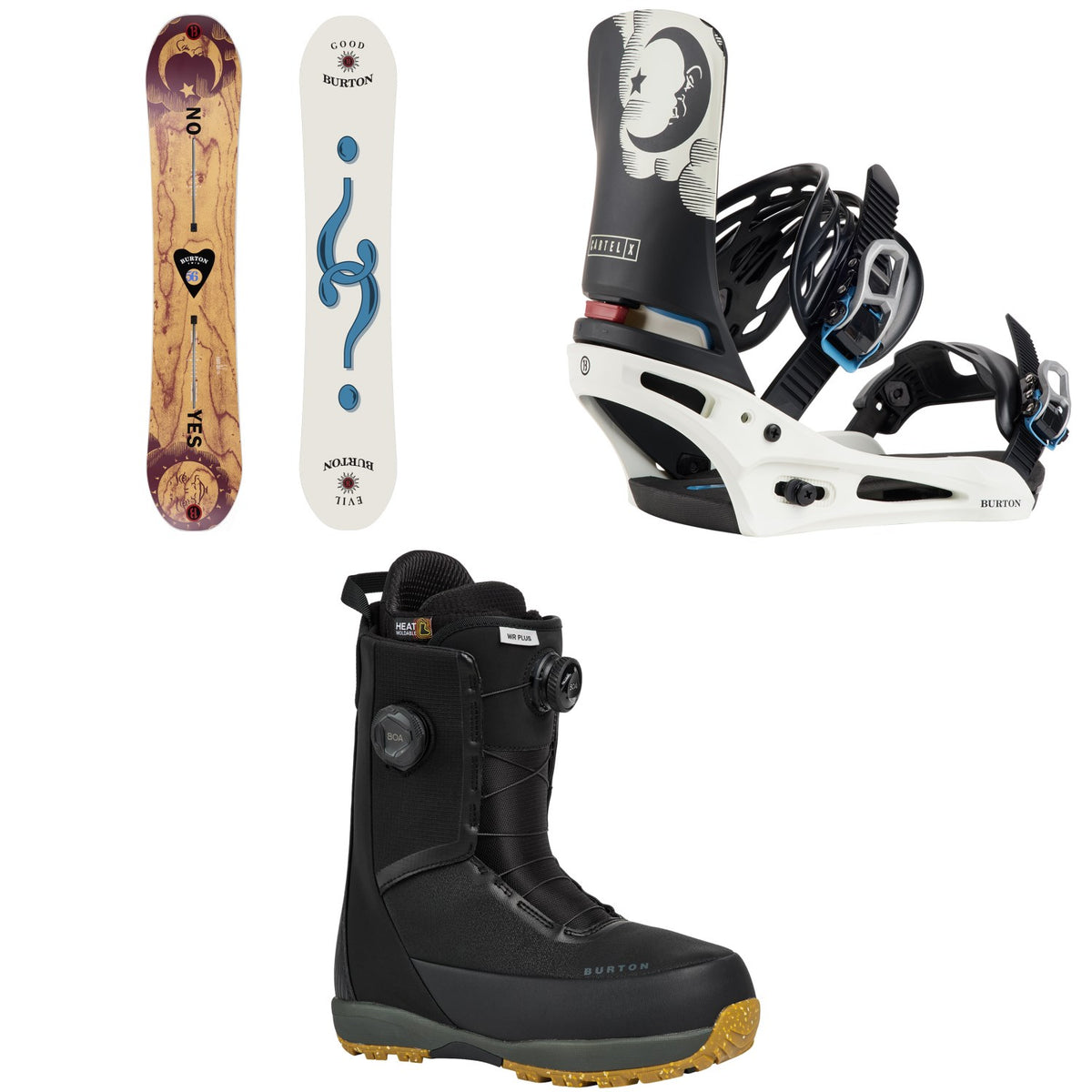 Burton 50/50 94' Twin Snowboard + 50/50 90's Cartel X Snowboard Bindings + Waverange Plus Snowboard Boots 2027