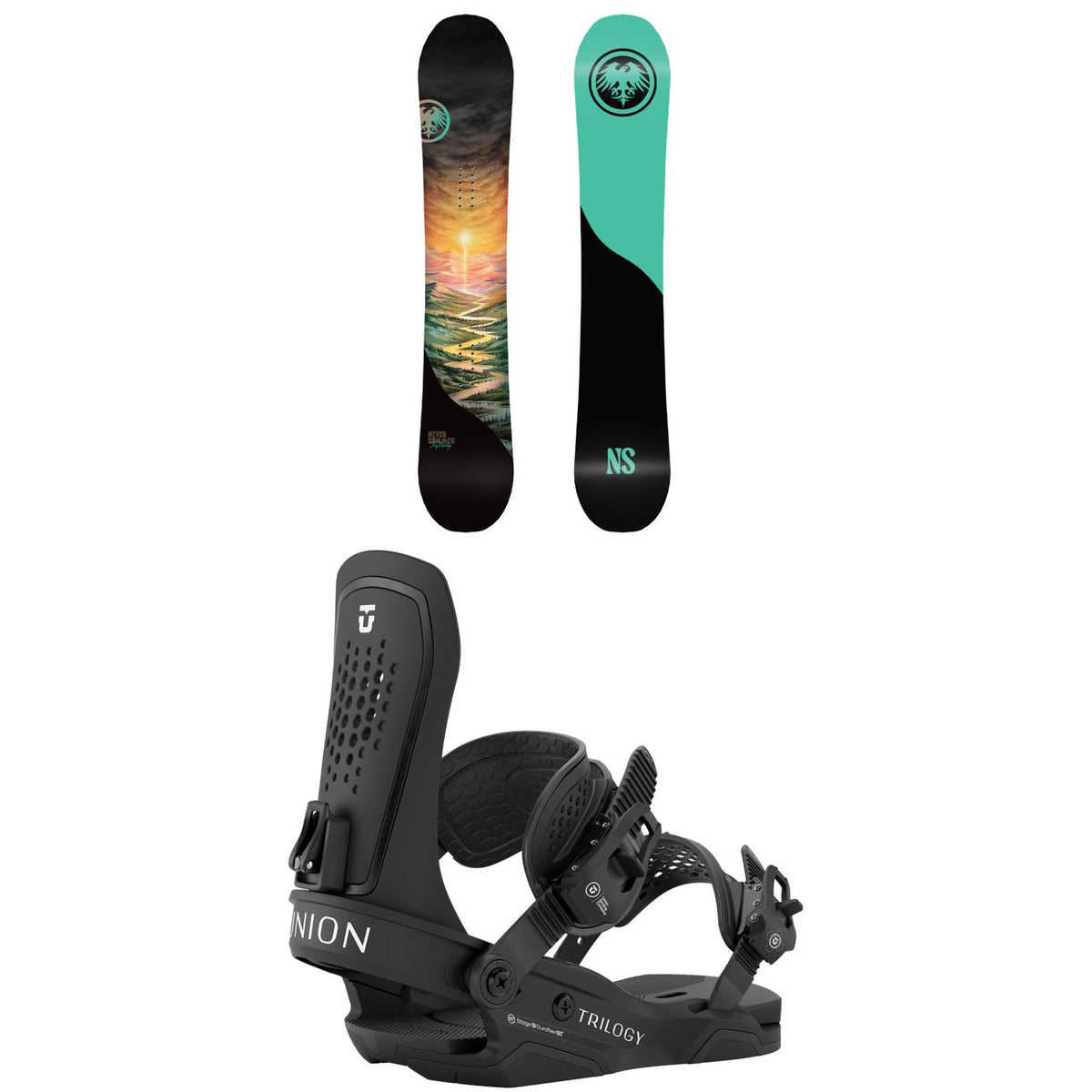 Never Summer Infinity Snowboard + Union Trilogy Snowboard Bindings - Women's 2027