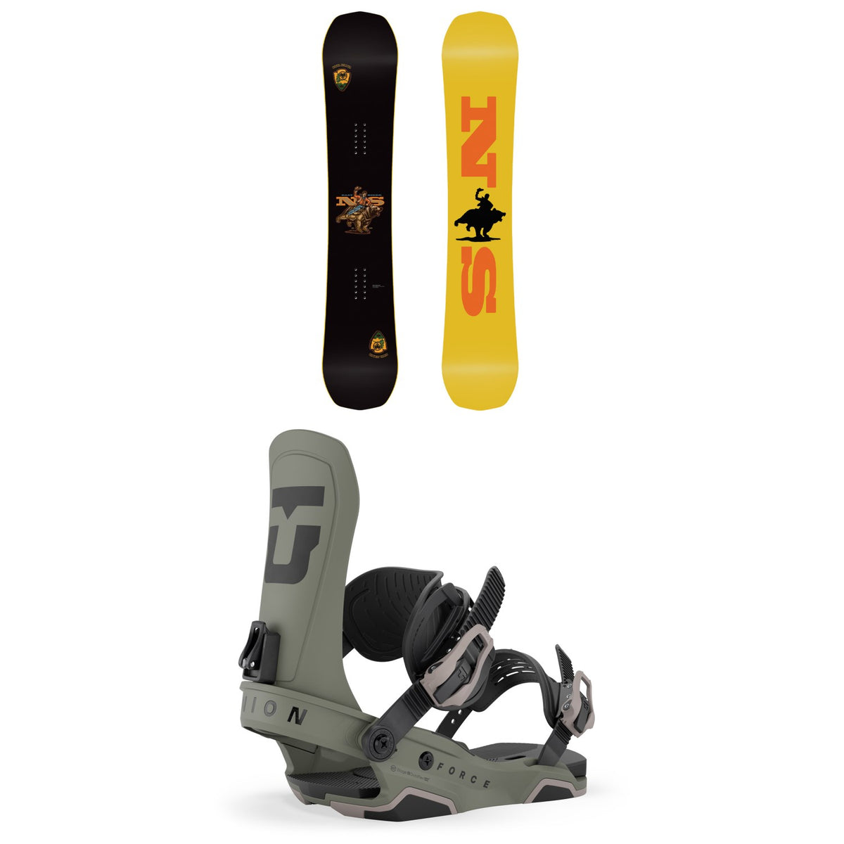 Never Summer Easy Rider Snowboard + Union Force Team Snowboard Bindings 2027