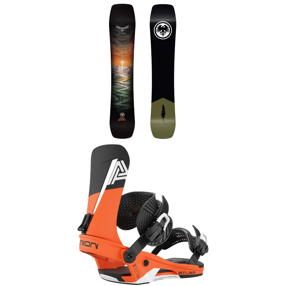 Never Summer Nokhu Snowboard + Union Atlas Snowboard Bindings 2027
