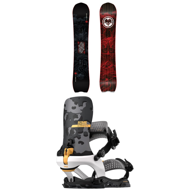 Never Summer V-Twin Snowboard + Rome Katana AW FASE LTD Snowboard Bindings 2027