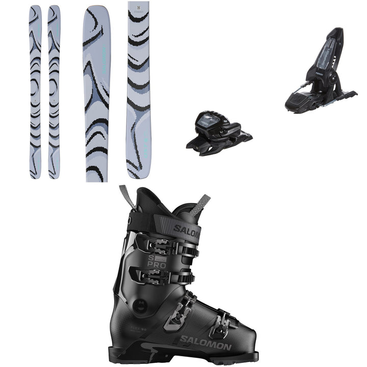 Salomon QST 100 Skis 2027 + Marker Griffon 13 ID Ski Bindings + Salomon S/Pro Delta 90 Ski Boots 2027
