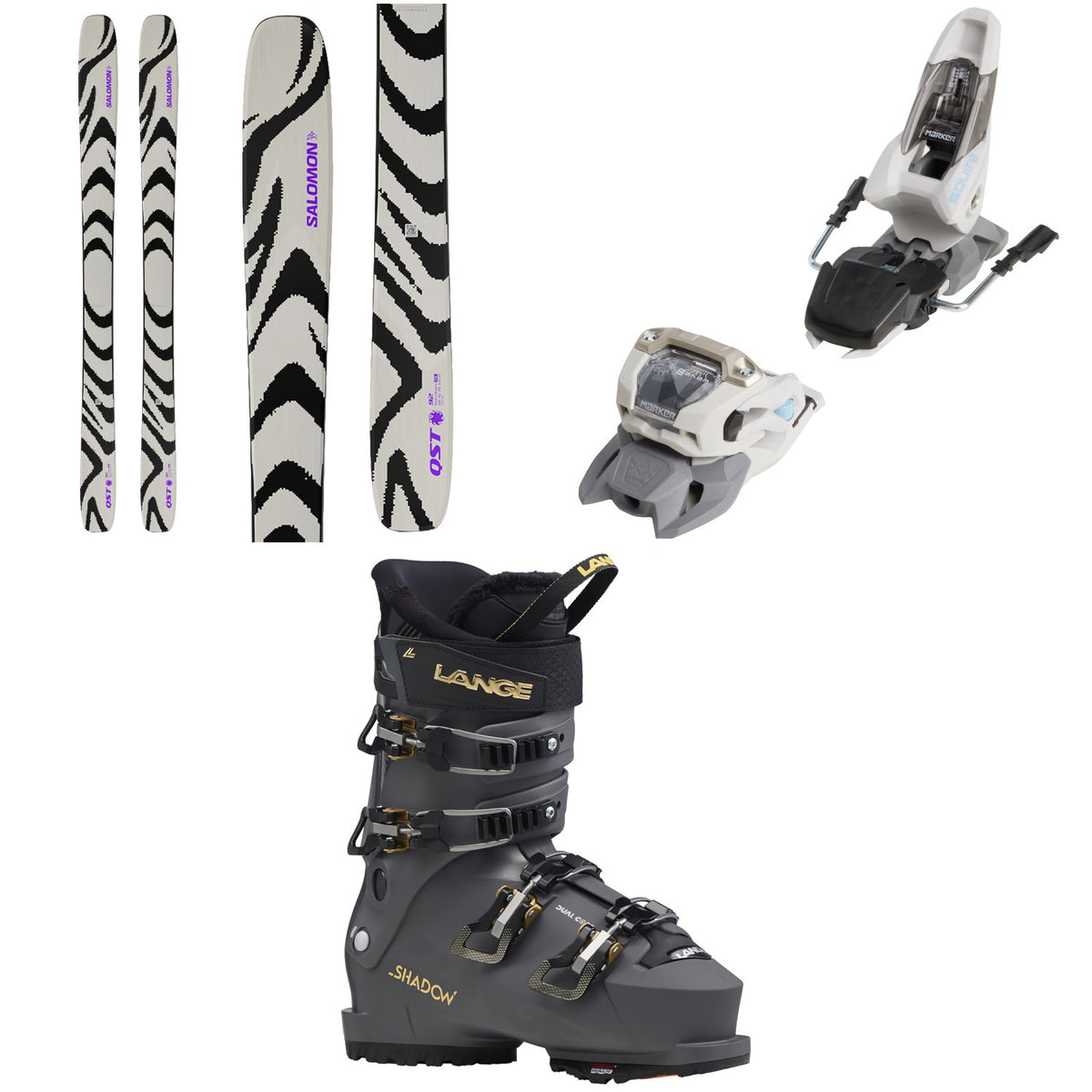 Salomon QST 92 Skis 2027 + Marker Squire 11 Ski Bindings + Lange Shadow 85 W MV GW Ski Boots - Women's 2027