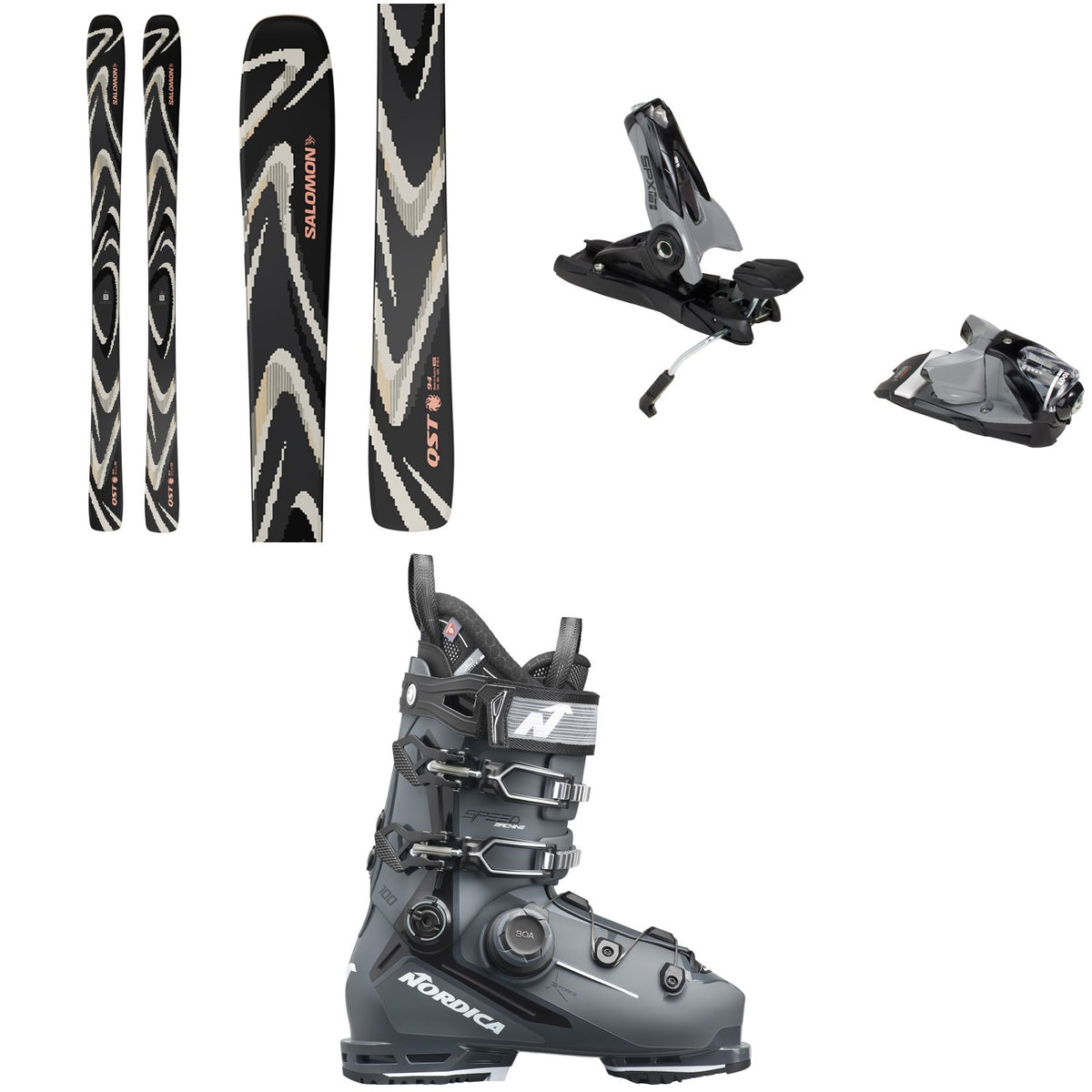 Salomon QST 94 Skis 2027 + Look SPX 12 GW Pro Ski Bindings + Nordica Speedmachine 3 100 BOA Ski Boots 2027