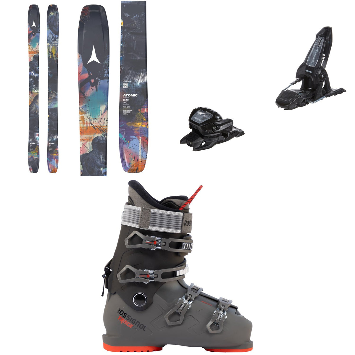 Atomic Bent 100 Skis 2027 + Marker Griffon 13 ID Ski Bindings + Rossignol Track 90 HV+ GW Ski Boots 2027
