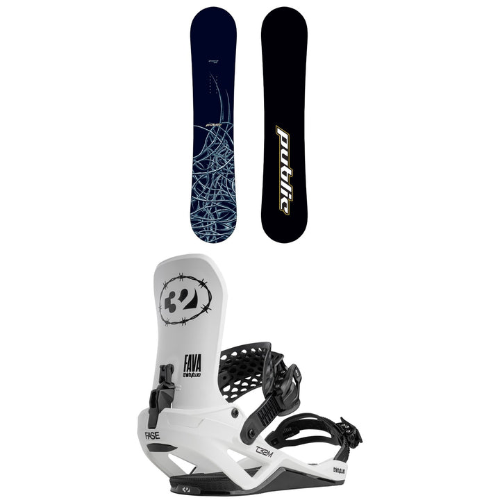 Public Snowboards General Select Snowboard + thirtytwo T32M FASE Snowboard Bindings 2027