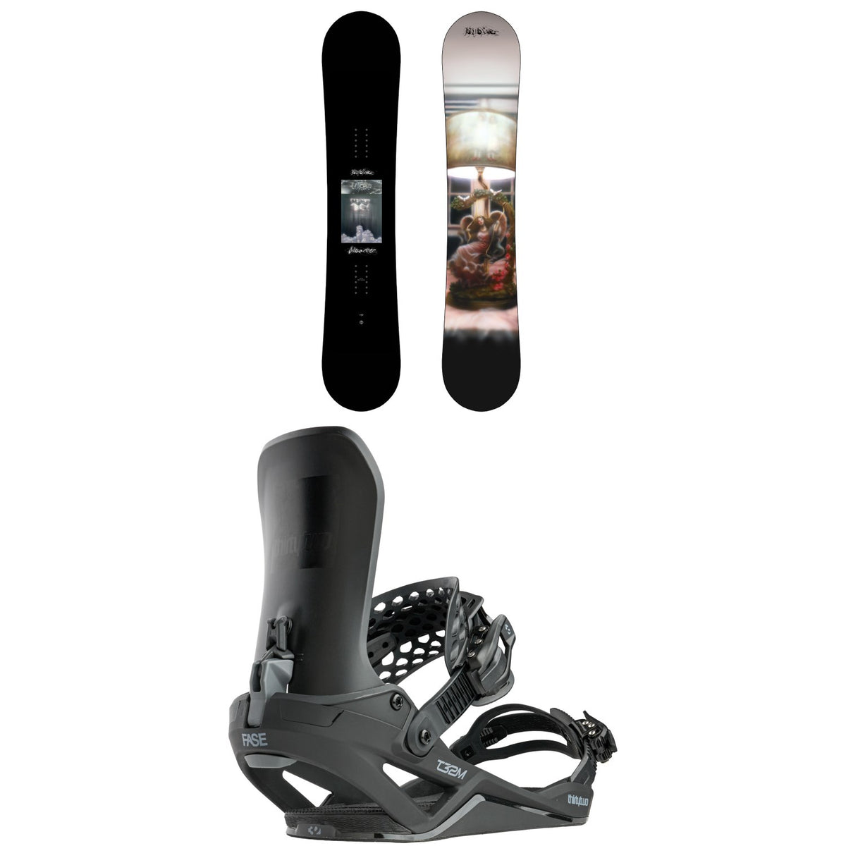 Public Snowboards Disorder Snowboard + thirtytwo T32M FASE Snowboard Bindings 2027