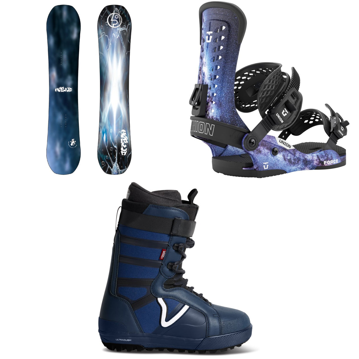 Public Snowboards Dispute Snowboard + Union Force Classic Snowboard Bindings + Vans Hi-Standard Pro Snowboard Boots 2027