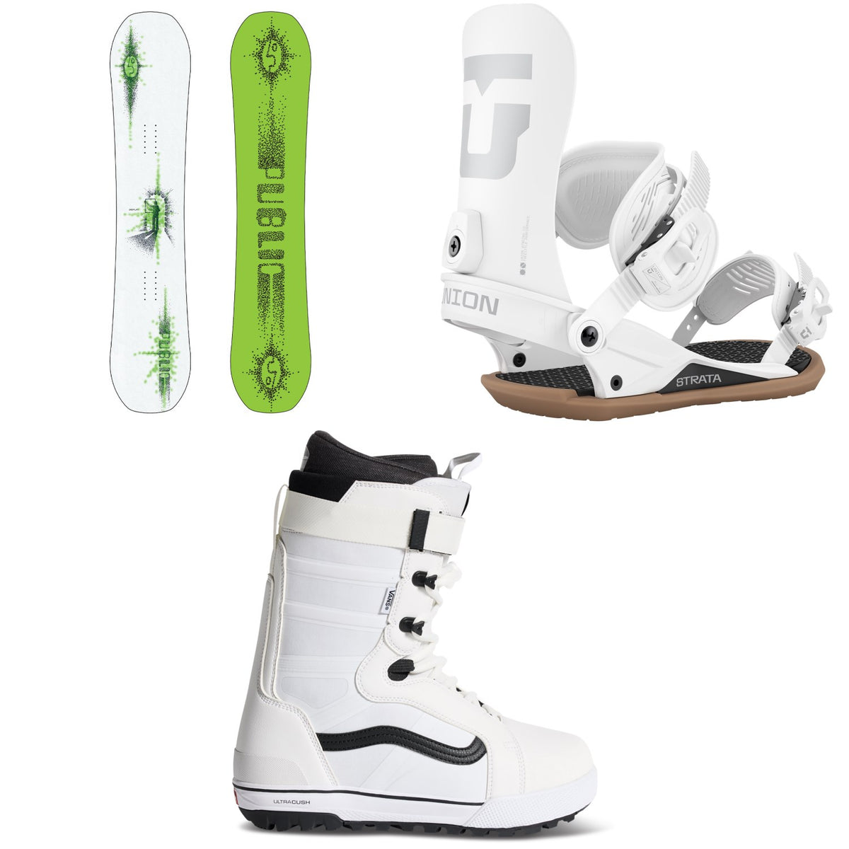 Public Snowboards Display Snowboard + Union Strata Snowboard Bindings + Vans Hi-Standard Pro Snowboard Boots 2027