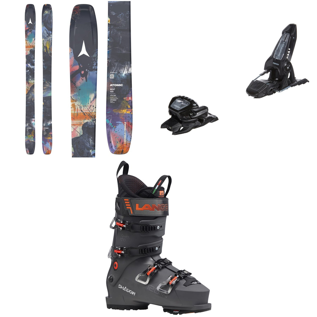Atomic Bent 100 Skis 2027 + Marker Griffon 13 ID Ski Bindings + Lange Shadow 120 MV GW Ski Boots 2027