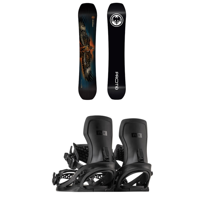 Never Summer Proto T3 FR Snowboard + Flux XF Snowboard Bindings 2027
