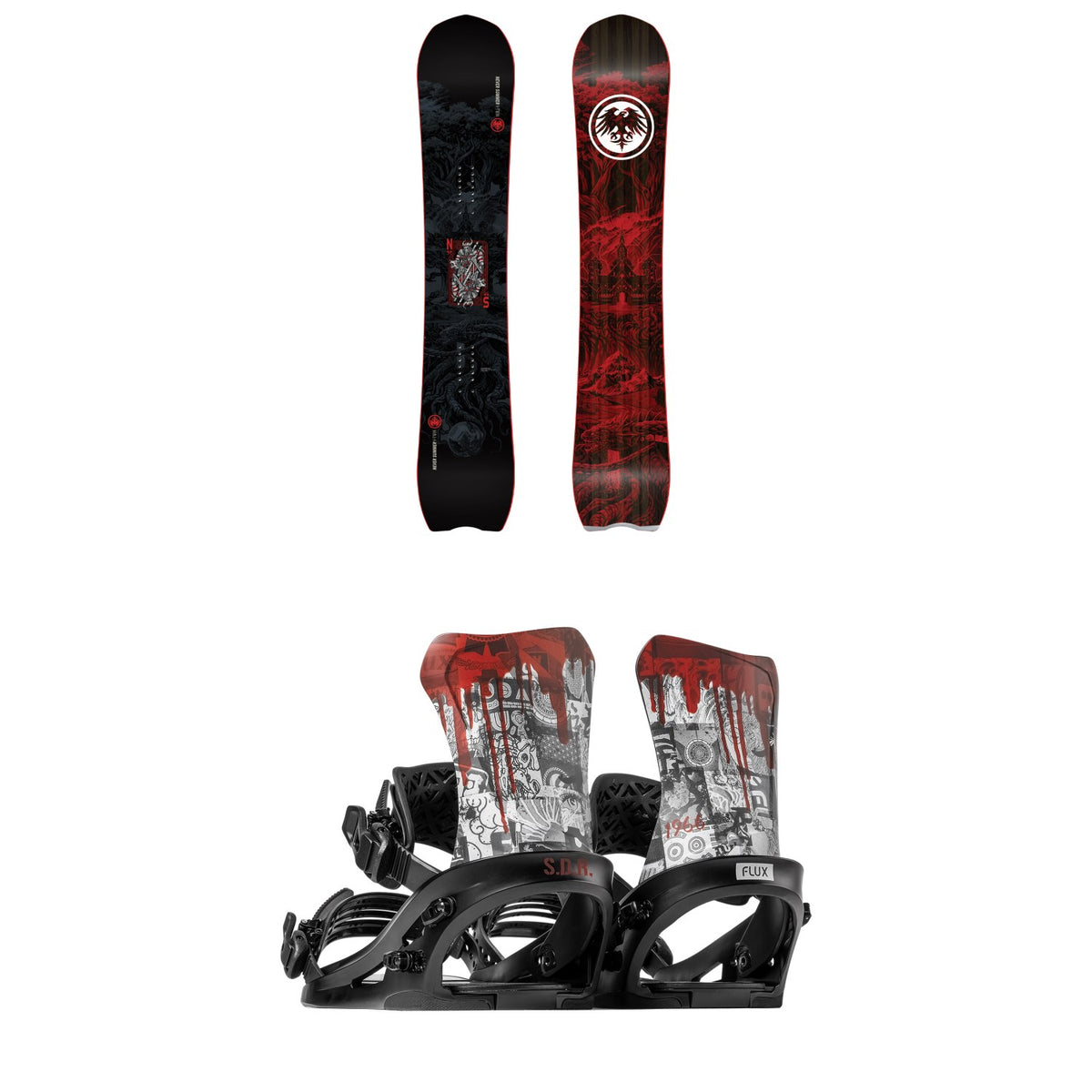 Never Summer V-Twin Snowboard + Flux DS Snowboard Bindings 2027