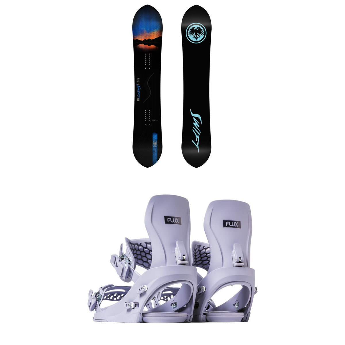 Never Summer Proto Swift DT Snowboard + Flux CV Snowboard Bindings 2027