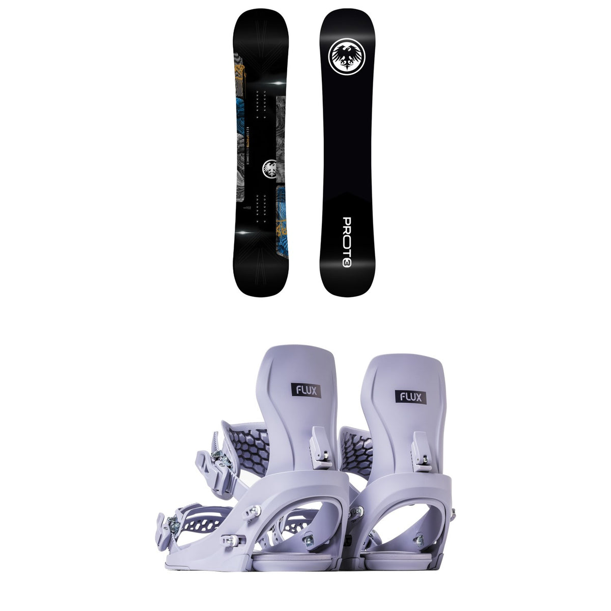 Never Summer Proto T3 Ultra Snowboard + Flux CV Snowboard Bindings 2027