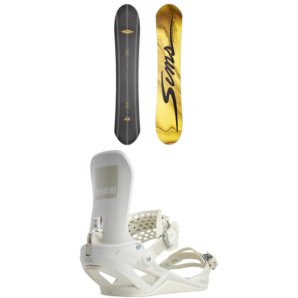 Sims Nub Snowboard + thirtytwo T32M FASE Snowboard Bindings 2027