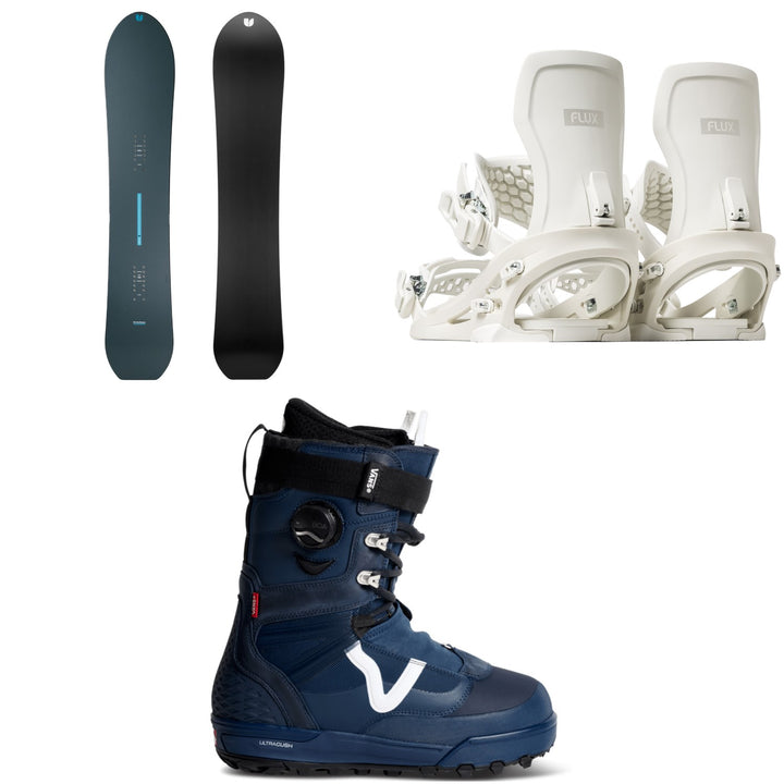 United Shapes Cadet Snowboard + Flux XF Snowboard Bindings + Vans Infuse x Cannon Cummins Snowboard Boots 2027
