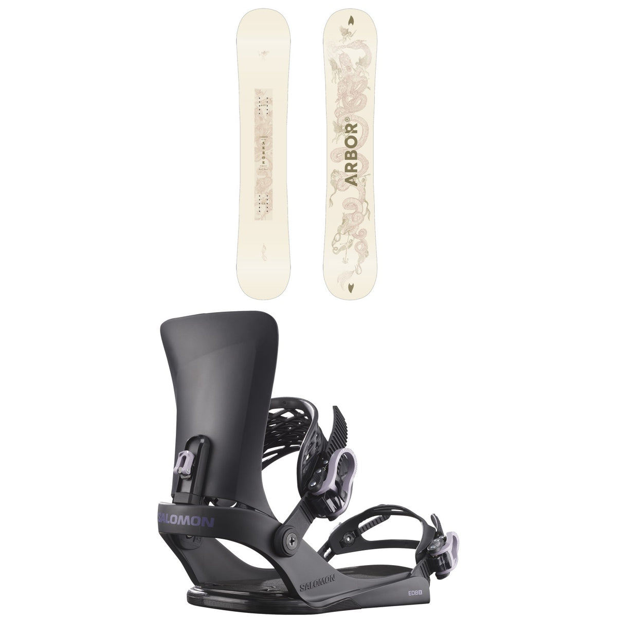 Arbor Cadence Snowboard + Salomon EDB X Snowboard Bindings - Women's 2027