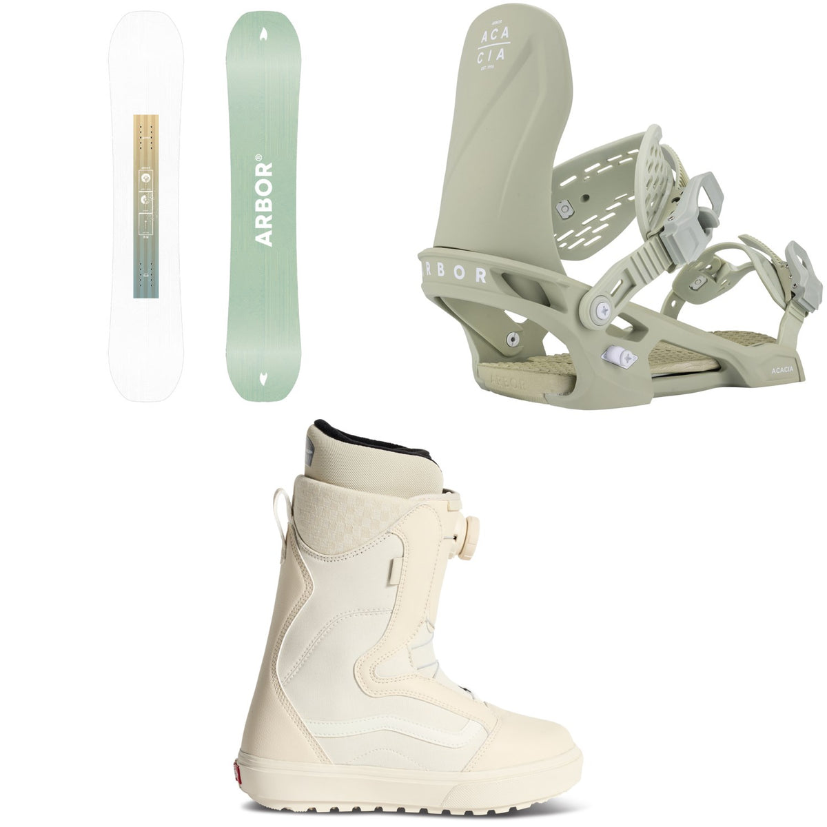 Arbor Kuro Neko Decon Snowboard + Acacia Snowboard Bindings + Vans Encore OG Snowboard Boots - Women's 2027