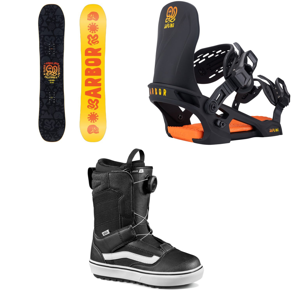 Arbor Scion Snowboard + Sapling Snowboard Bindings + Vans Juvie OG Snowboard Boots - Kids' 2027