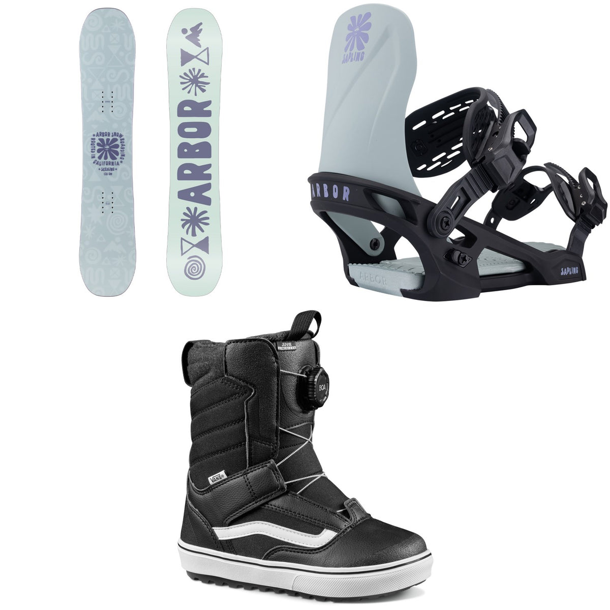 Arbor Seedling Snowboard + Sapling Snowboard Bindings + Vans Juvie Linerless Snowboard Boots - Kids' 2027