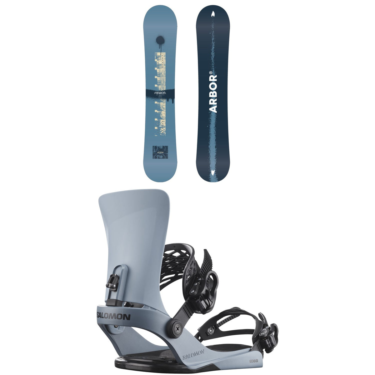 Arbor Metal Machine Decon Snowboard + Salomon EDB X Snowboard Bindings 2027