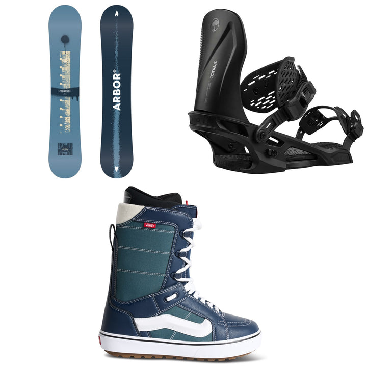 Arbor Metal Machine Decon Snowboard + Spruce Snowboard Bindings + Vans Hi Standard OG Snowboard Boots 2027