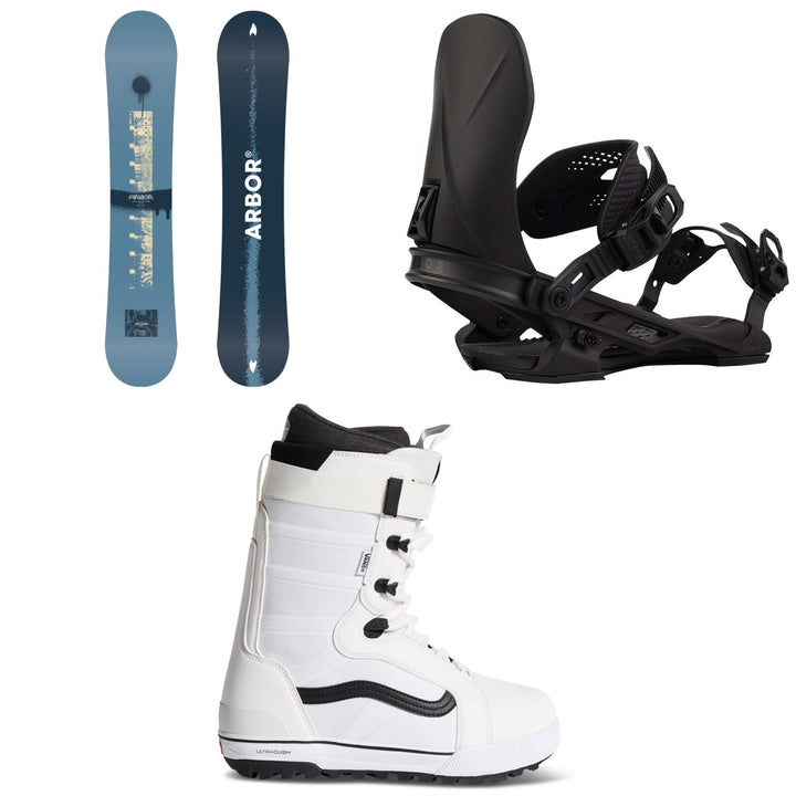 Arbor Metal Machine Decon Snowboard + Hemlock Snowboard Bindings + Vans Hi-Standard Pro Snowboard Boots 2027