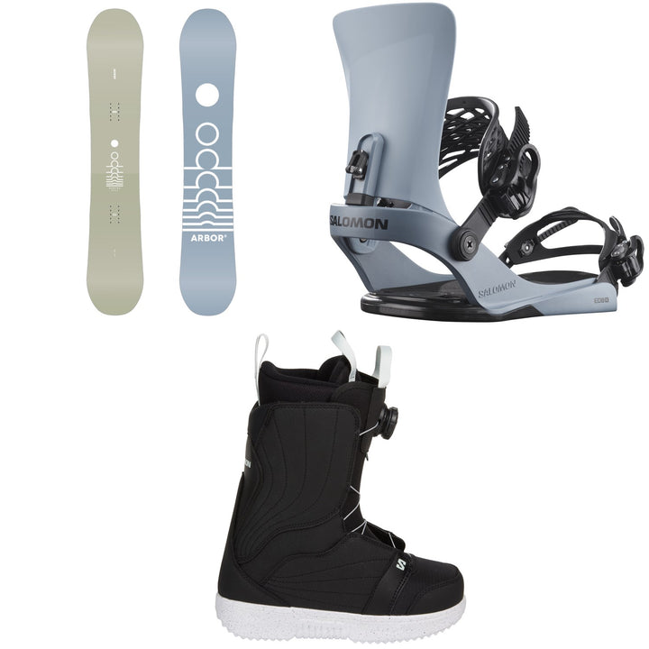 Arbor Mantra Decon Snowboard + Salomon EDB X Snowboard Bindings + Pearl Boa X Snowboard Boots - Women's 2027