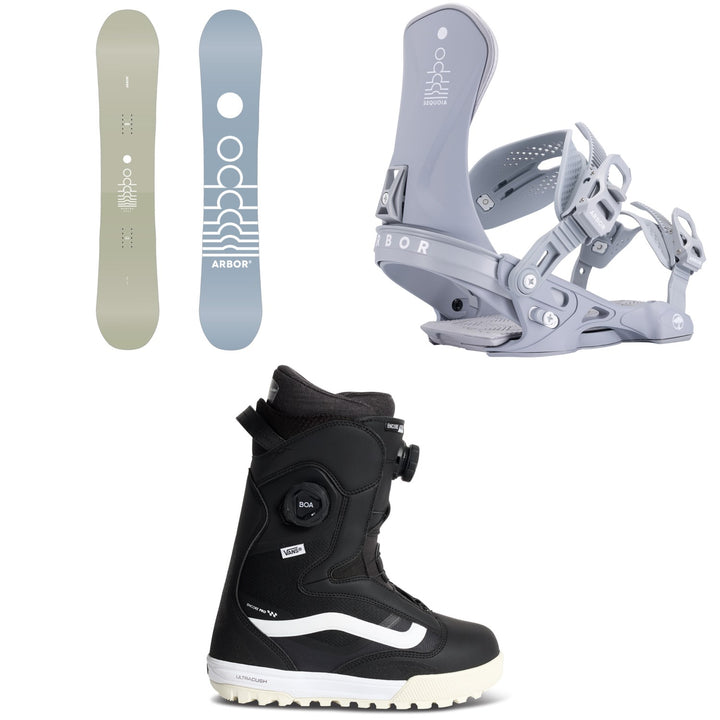 Arbor Mantra Decon Snowboard + Sequoia Snowboard Bindings + Vans Encore Pro 2.0 Snowboard Boots - Women's 2027