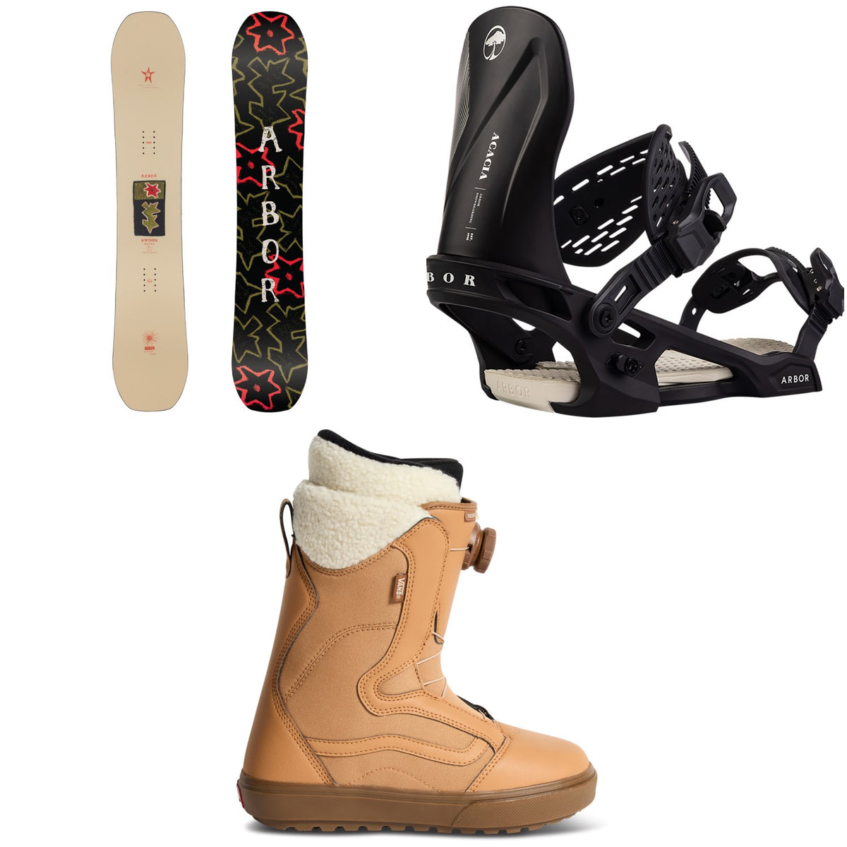 Arbor Swoon Decon Snowboard + Acacia Snowboard Bindings + Vans Encore OG Snowboard Boots - Women's 2027