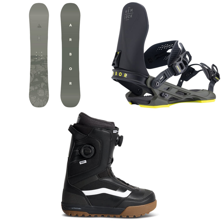 Arbor Formula Decon Snowboard + Hemlock Snowboard Bindings + Vans Aura Pro 2.0 Snowboard Boots 2027