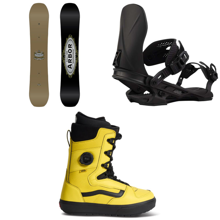 Arbor Element Decon Snowboard + Hemlock Snowboard Bindings + Vans Invado OG Snowboard Boots 2027