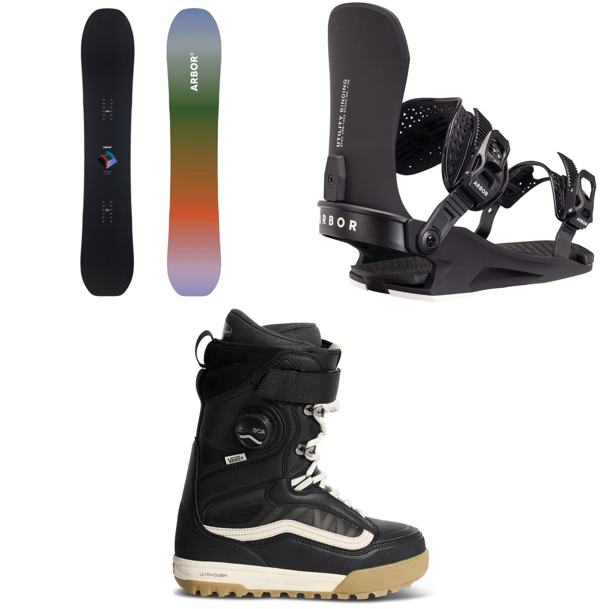 Arbor Sin Cara Snowboard + Utility Snowboard Bindings + Vans Luna Pro 2.0 Snowboard Boots - Women's 2027