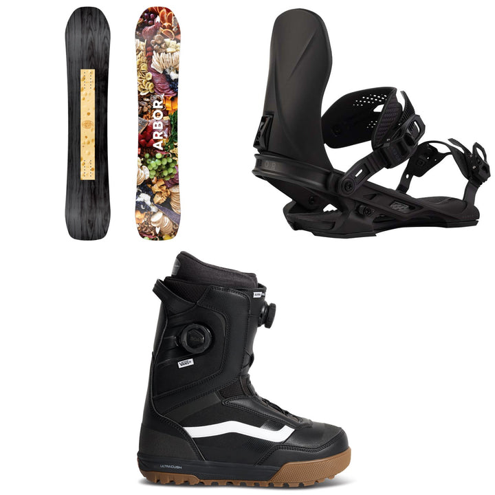 Arbor Danny Kass Park Pro Snowboard + Hemlock Snowboard Bindings + Vans Aura Pro 2.0 Snowboard Boots 2027