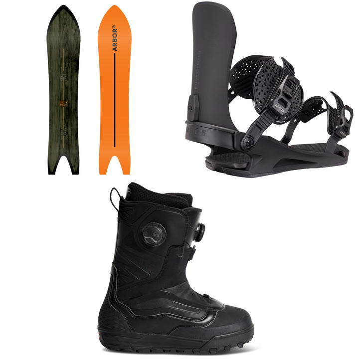 Arbor A-Frame Snowboard + Utility Snowboard Bindings + Vans Verse Snowboard Boots 2027