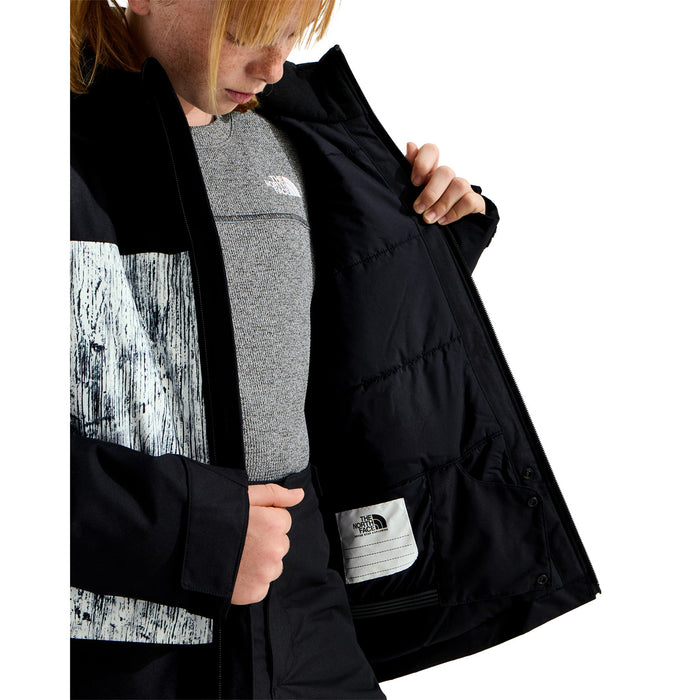 The North Face Freedom Insulated Print Jacket - Girls' TNF White Weathered Print