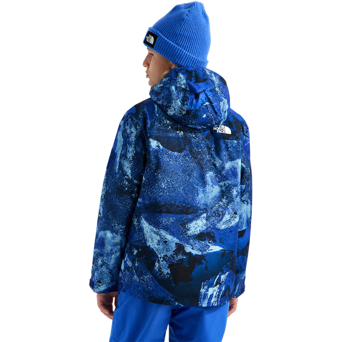 The North Face Freedom Insulated Print Jacket - Boys' Bold Blue Half Dome Strata Print