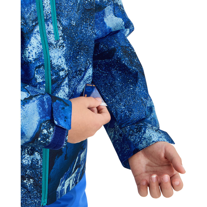 The North Face Freedom Insulated Print Jacket - Boys' Bold Blue Half Dome Strata Print