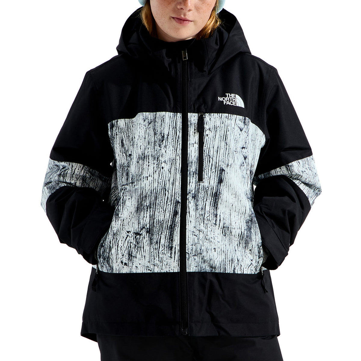 The North Face Freedom Insulated Print Jacket - Girls' TNF White Weathered Print