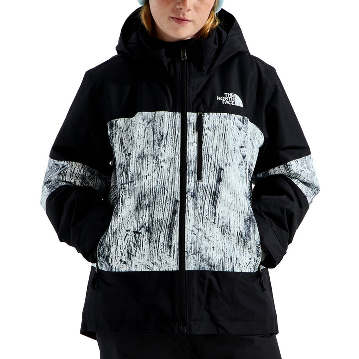 The North Face Freedom Insulated Print Jacket - Girls' TNF White Weathered Print
