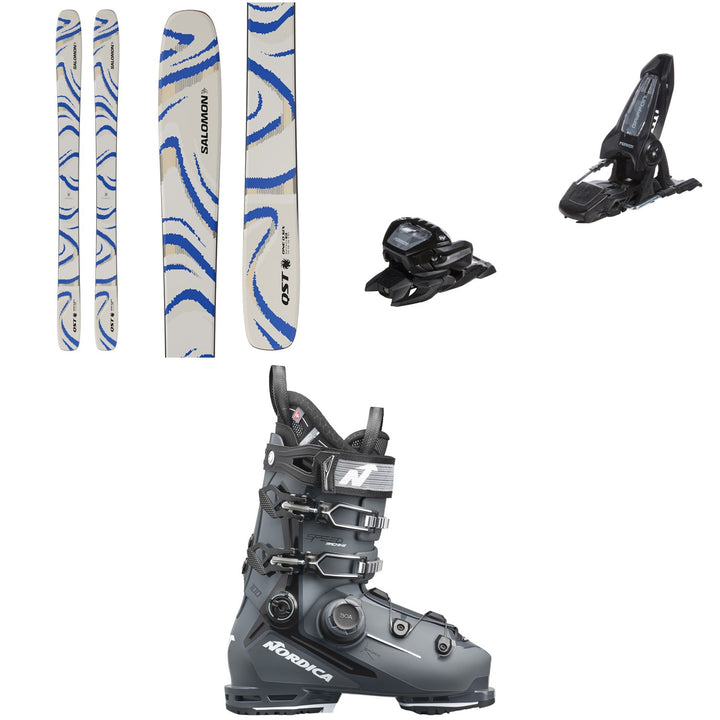 Salomon QST 106 Skis 2027 + Marker Griffon 13 ID Ski Bindings + Nordica Speedmachine 3 100 BOA Ski Boots 2027