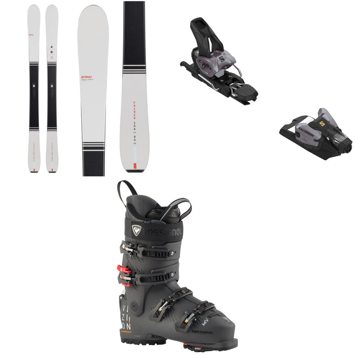 Season Primer Skis + Salomon Strive 12 GW Ski Bindings + Rossignol Vizion 4B Pro 100 MV GW Ski Boots