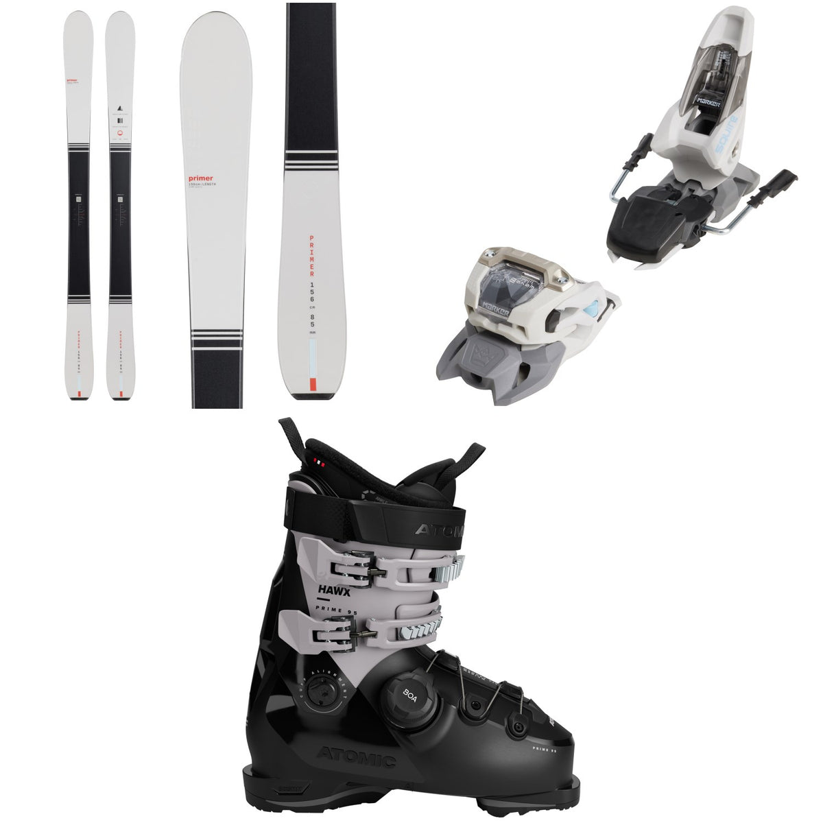Season Primer Skis + Marker Squire 11 Ski Bindings + Atomic Hawx Prime 95 BOA W Ski Boots - Women's 2026