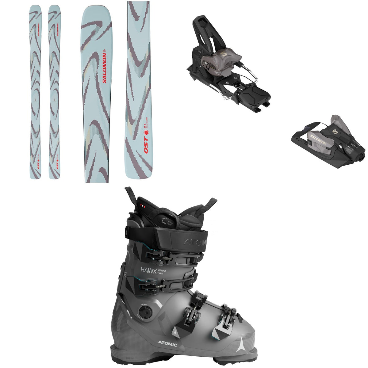 Salomon QST 94 Skis + Salomon Strive 14 GW Ski Bindings + Atomic Hawx Magna 110 S GW Ski Boots 2026