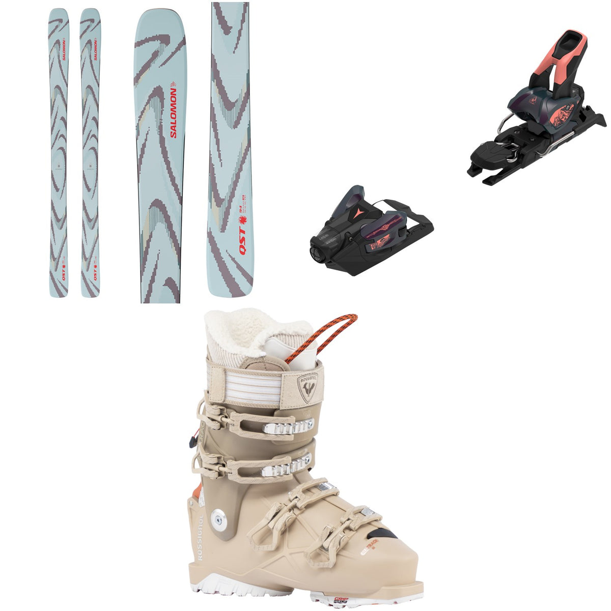 Salomon QST 94 Skis + Atomic Strive 12 GW Ski Bindings + Rossignol Alltrack 80 W GW Ski Boots - Women's 2026