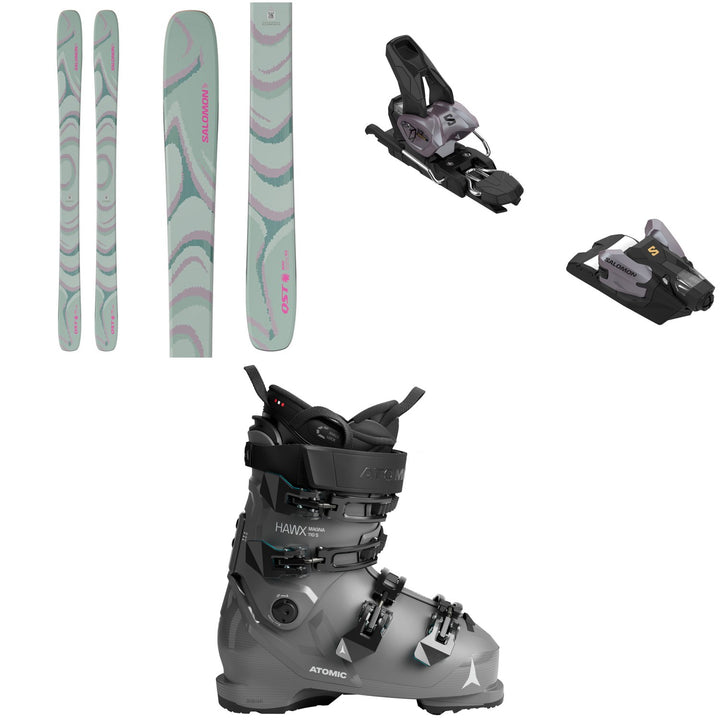 Salomon QST 100 Skis + Salomon Strive 12 GW Ski Bindings + Atomic Hawx Magna 110 S GW Ski Boots 2026