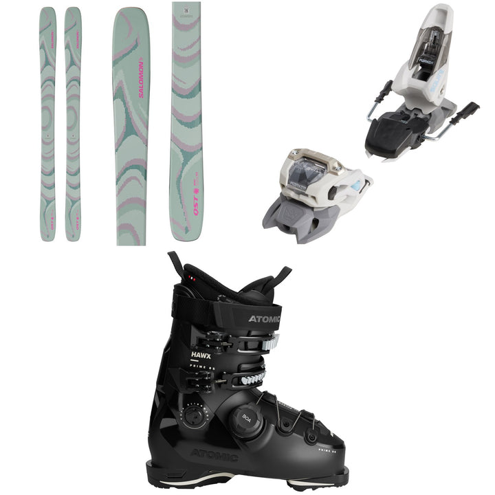 Salomon QST 100 Skis + Marker Squire 11 Ski Bindings + Atomic Hawx Prime 85 BOA W Ski Boots - Women's 2026