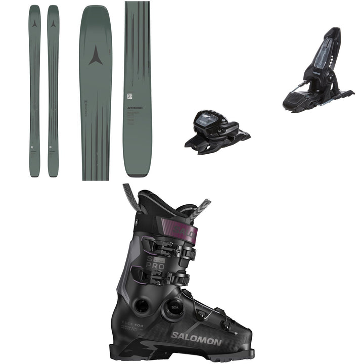 Atomic Maverick 96 CTI Skis + Marker Griffon 13 ID Ski Bindings + Salomon S/Pro Supra BOA 100 Ski Boots 2026