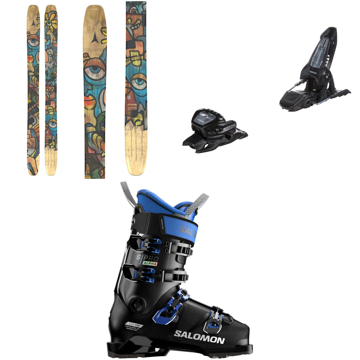 Atomic Bent Chetler 120 Skis + Marker Griffon 13 ID Ski Bindings + Salomon S/Pro Alpha 120 GW Ski Boots 2026