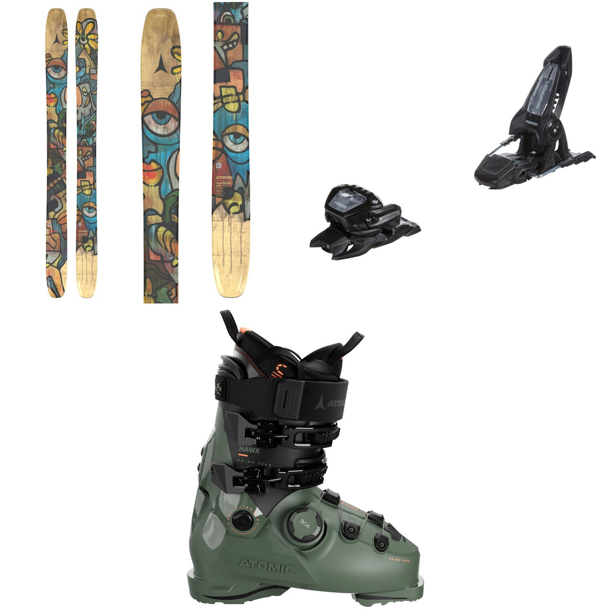 Atomic Bent Chetler 120 Skis + Marker Griffon 13 ID Ski Bindings + Atomic Hawx Prime 120 S BOA GW Ski Boots 2026